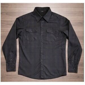 Rusty Men's Large Grey Plaid Long Sleeve Button Down Fleece lined Shirt Jacket